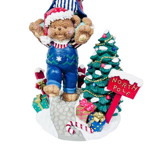 Ceramic Christmas Bear Stand And Cookie Plate "Cookies For Santa" 13" Tall - Picture 2 of 16